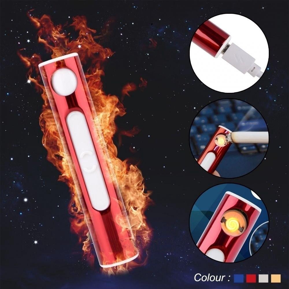 Shell Metal Silver Recharge Usb Lighter Electronic Mini Cigarette Windproof Arc