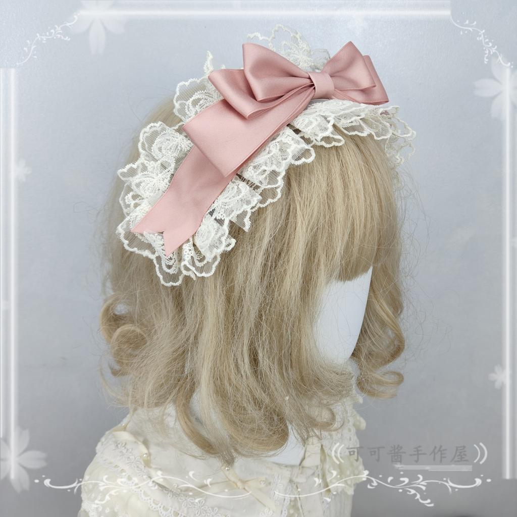 Simple Versatile Lolita Headband Hair Accessories Bow Headband KC Elegant Lolita Lace Headbands Elegant Hair Accessories