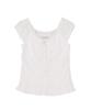 HARDCORE HAPPINESS Wave Shirred Puff Blouse Flower_White