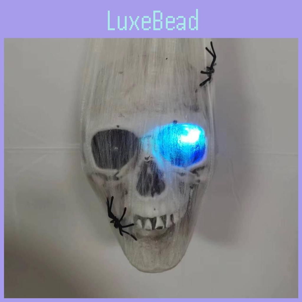 Děsivé Osvětlené Pavoučí a Lebkové Dekorace Aktivované Hlasem Pro Halloweenské Párty