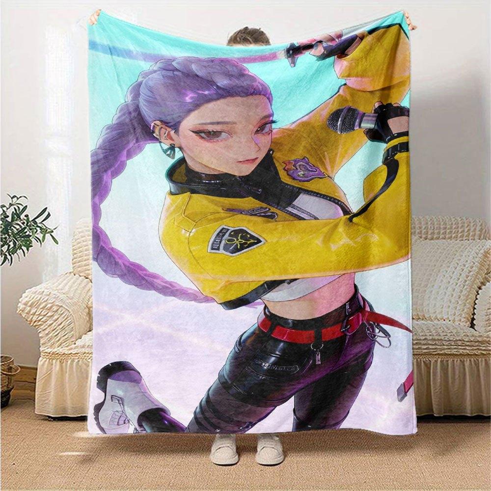 1pc Hunter X Kopo group - Themed Flannel Blanket - Suitable for Bed, Home Decor, Graduation Gifts, Easter, Back to School, ChristmasA17