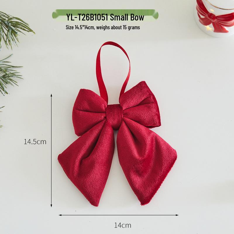 Red Christmas Bow Plush Hanging Tree Ornament