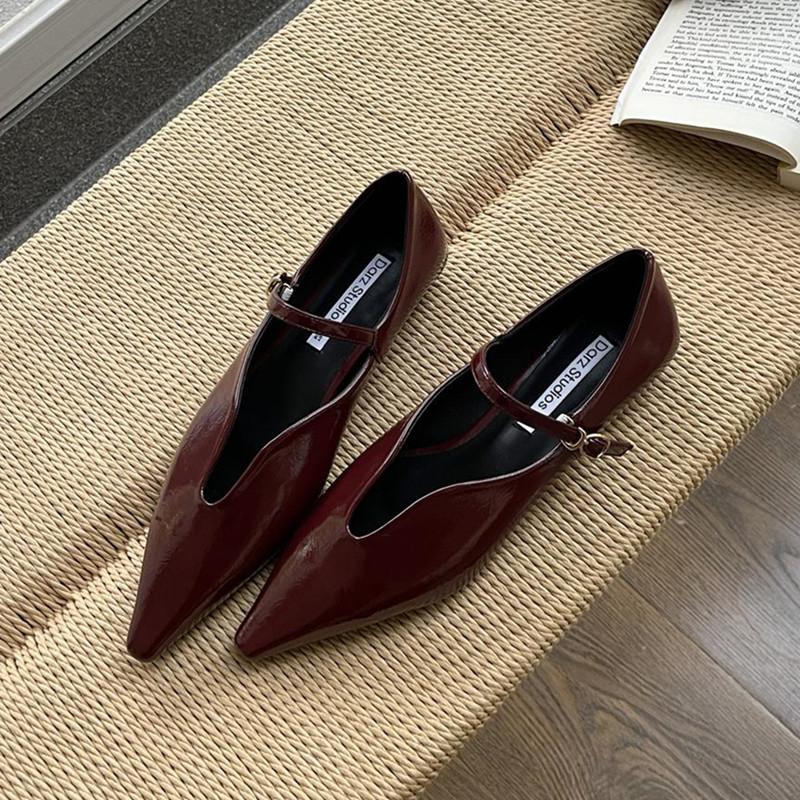 Bailamos 2025 Ladies Women Flat Shoes Fashion Brand Buckle Women Elegant Laofer Shoes Flat Heel Slip On Dress Ballerinas Shoes