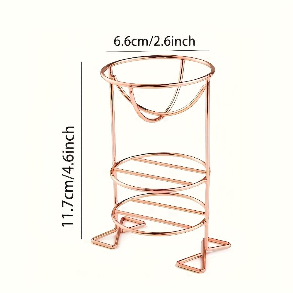 1pc Stainless Steel Makeup Sponge Holder, 3-Tier Cosmetic Storage Rack, Polished Finish, Freestanding Beauty Blender Organizer