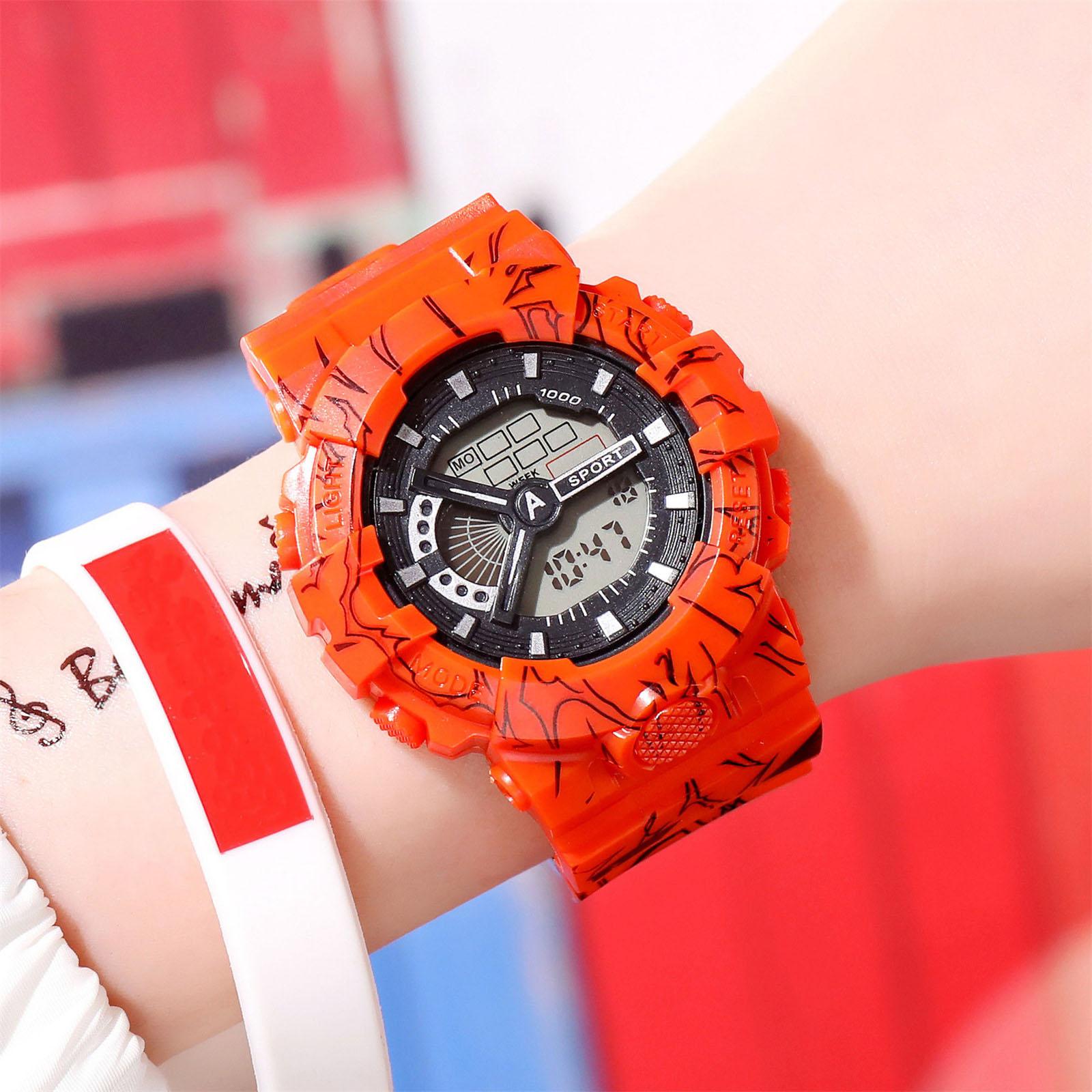 

Мужские водонепроницаемые светящиеся наручные часы-будильник для бега One Size красный