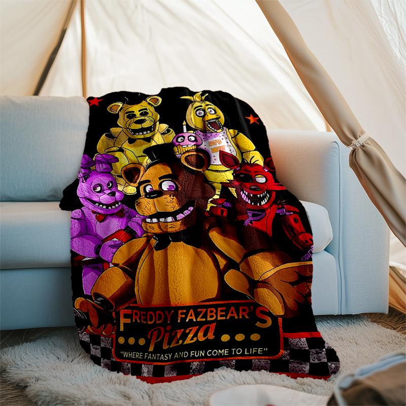 Five Nights At Freddy's Theme Printed Blanket - Perfect for Couch, Bed, Travel & Outdoor Use | Machine Washable, Cozy & Durable.