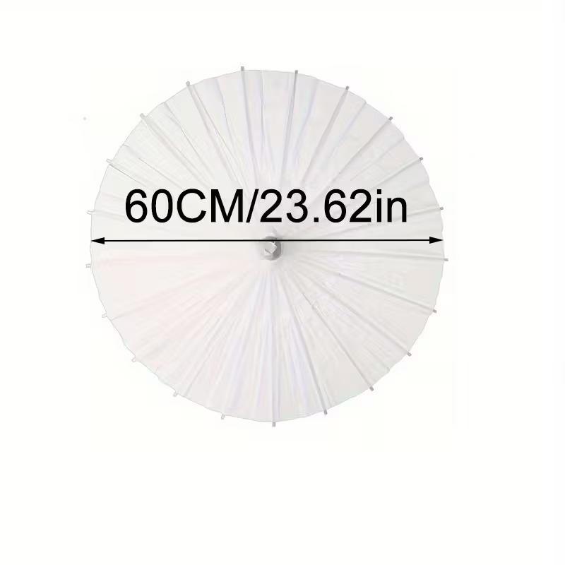 6pcs Elegant White Paper Umbrellas with Wooden Handles Wedding Decor Photo Props DIY Crafts Party Events Supplies Painting Decor