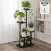 Multi-Layer Mobile Iron Art Succulent Plant Pot Holder Stand, Floor Standing Balcony Shelf Rack for Home Garden Decorative