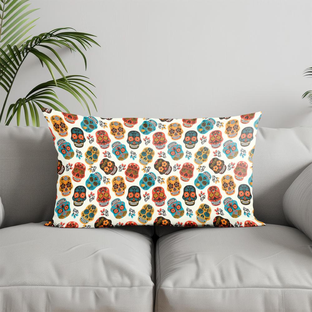 Home Decor Halloween Boo Ghost Pillowcase Suitable For Sofa Bedroom Car Pillow Cover Cushion Rectangular Back Cushion