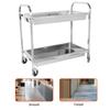 Stainless Steel Utility Cart with Wheels Kitchen Cart Mobile Dining Car Trolley for Kitchen Restaurant Hospital Lab and Hotel