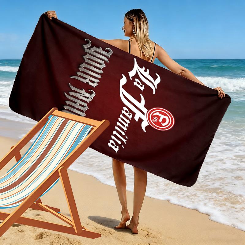 Name Custom Fortuna Düsseldorf Print Beach Towel, Large Soft Quick Dry Towel for Beach Camping Swimming
