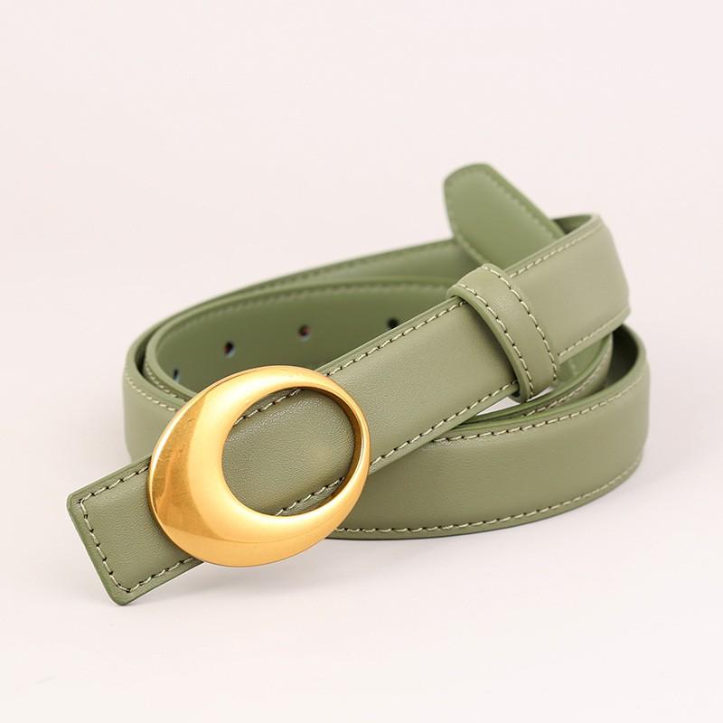Womens Vintage Leather Belt Gold Buckle Dresses Jeans Fashion Accessory