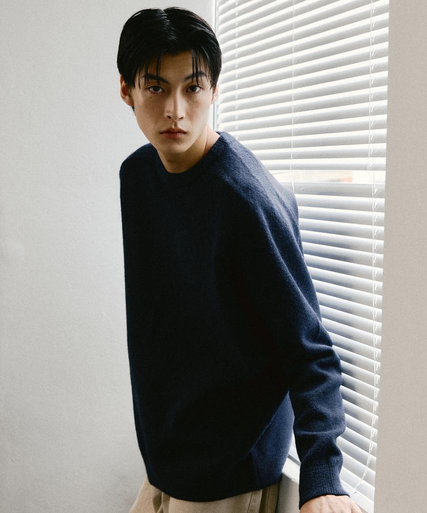 LEDEPT Washable Raglan Round Pullover [Navy]
