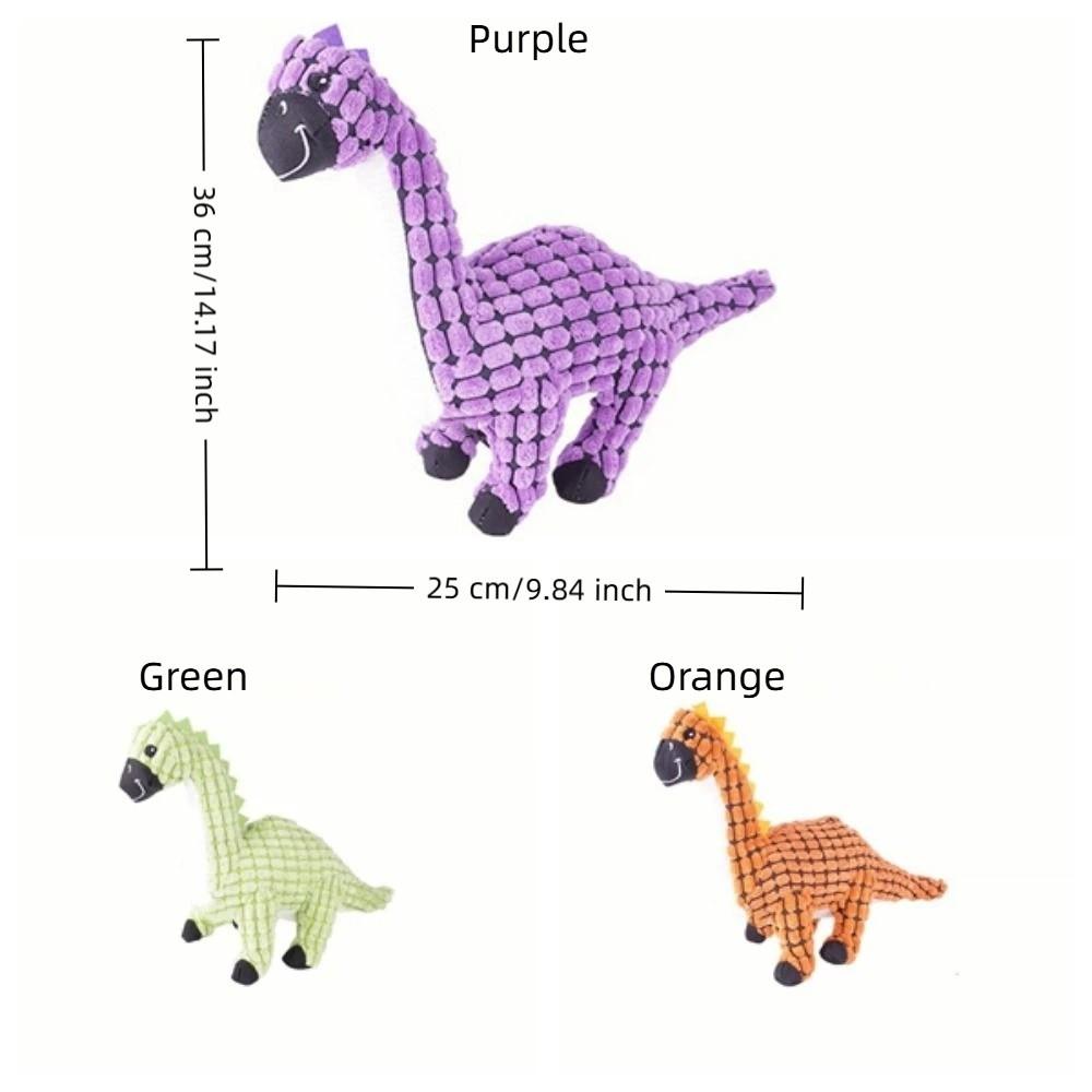 Dog Vocal Toy Bite-Resistant Dog Chew Toys Plush Dinosaur Shape Squeak Toys Simulation Animal Puppy Molar Toy Training Supplies