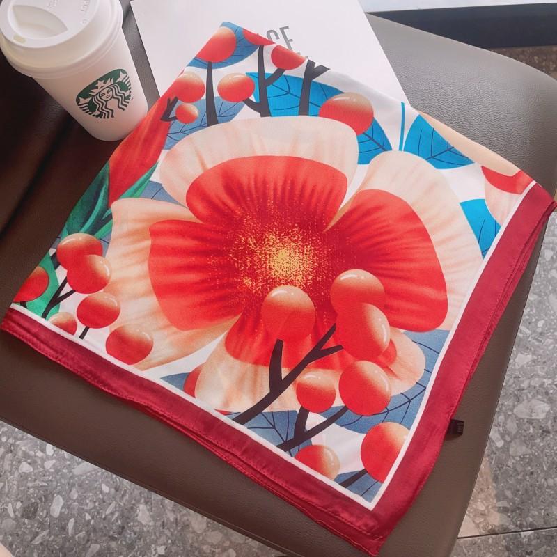 Modenäsduk Halsdukar Kvinnor Fyrkantiga Hradband Små Sjalar Wraps Sacrfs 70x70cm