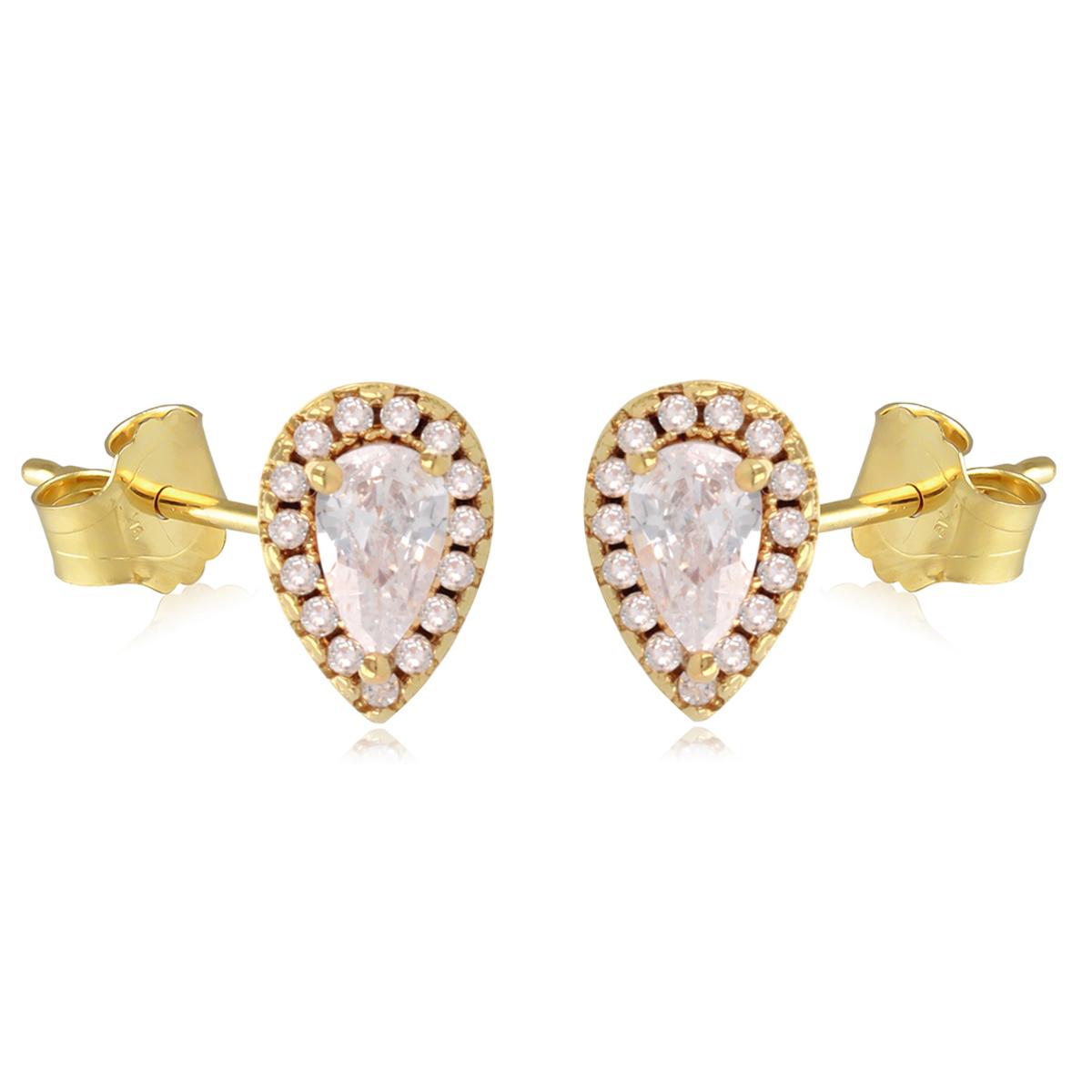 

Lily s Treasures [R3503] - Золотисто-белые серьги Sissi - 8x6 мм