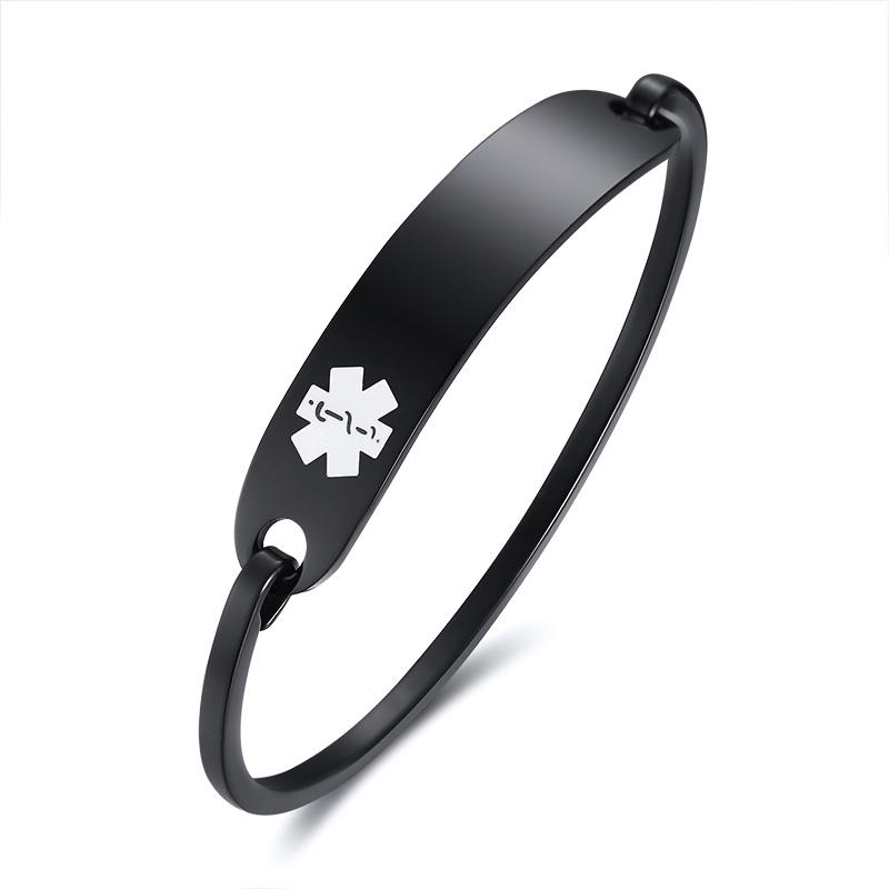 When I'm Dead Just Throw Me in The Trash Medical Alert ID Bracelets for Women Stainless Steel Elegant Personalize Cuff Bangle