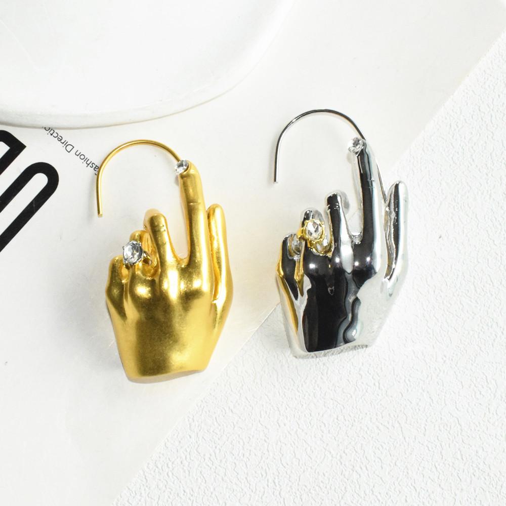1PC New Arrival Metal Hand Left Earcuff Earrings For Women Jewelry Fashion Show Model' Statement Accessories