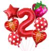 Fruit Theme Cute Strawberry Aluminum Film Balloon Package Birthday Balloon Party Anniversary Decoration Venue Cloth