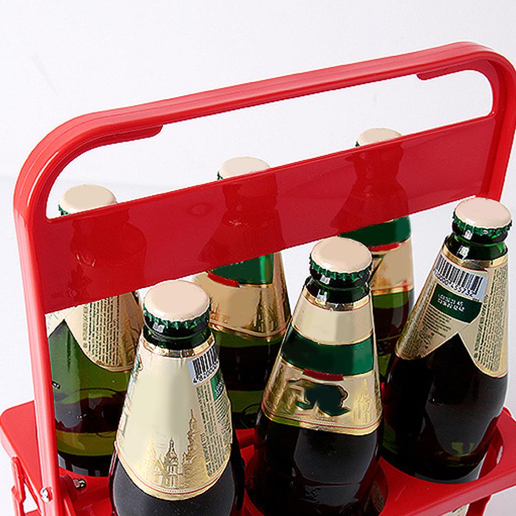 Foldable Plastic Wine Carrier Easy To Carry Wine Basket Beer Tote for Daily Use KTV and Party