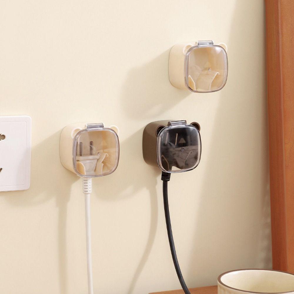2Pcs 2-IN-1 Plug Dust Cover Self-adhesive Power Socket Organizer New Plug Holder