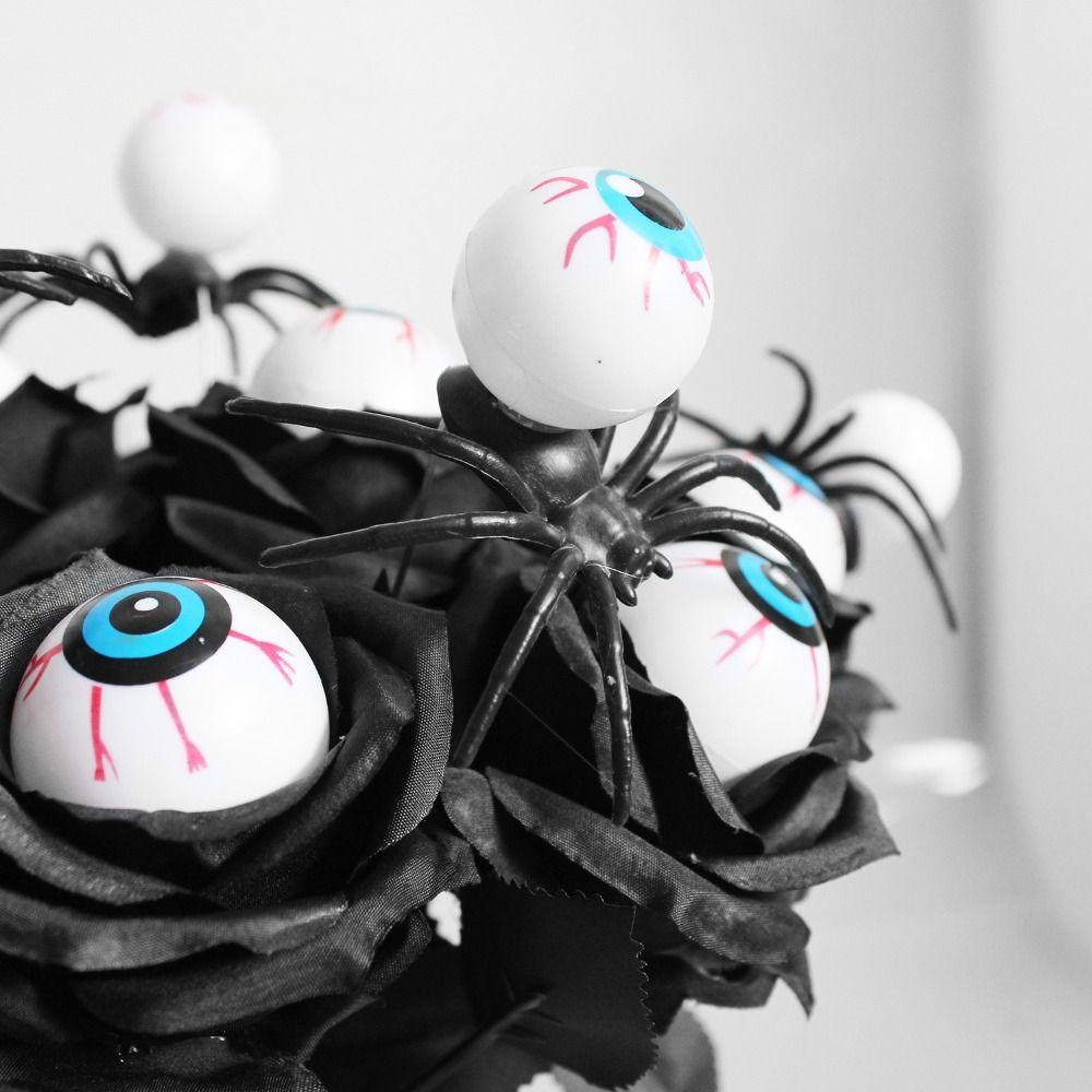 10PCS Simulation Halloween Eyeball Rose Funny Artificial Rose Flower Eyeball Fake Flower Home Decor