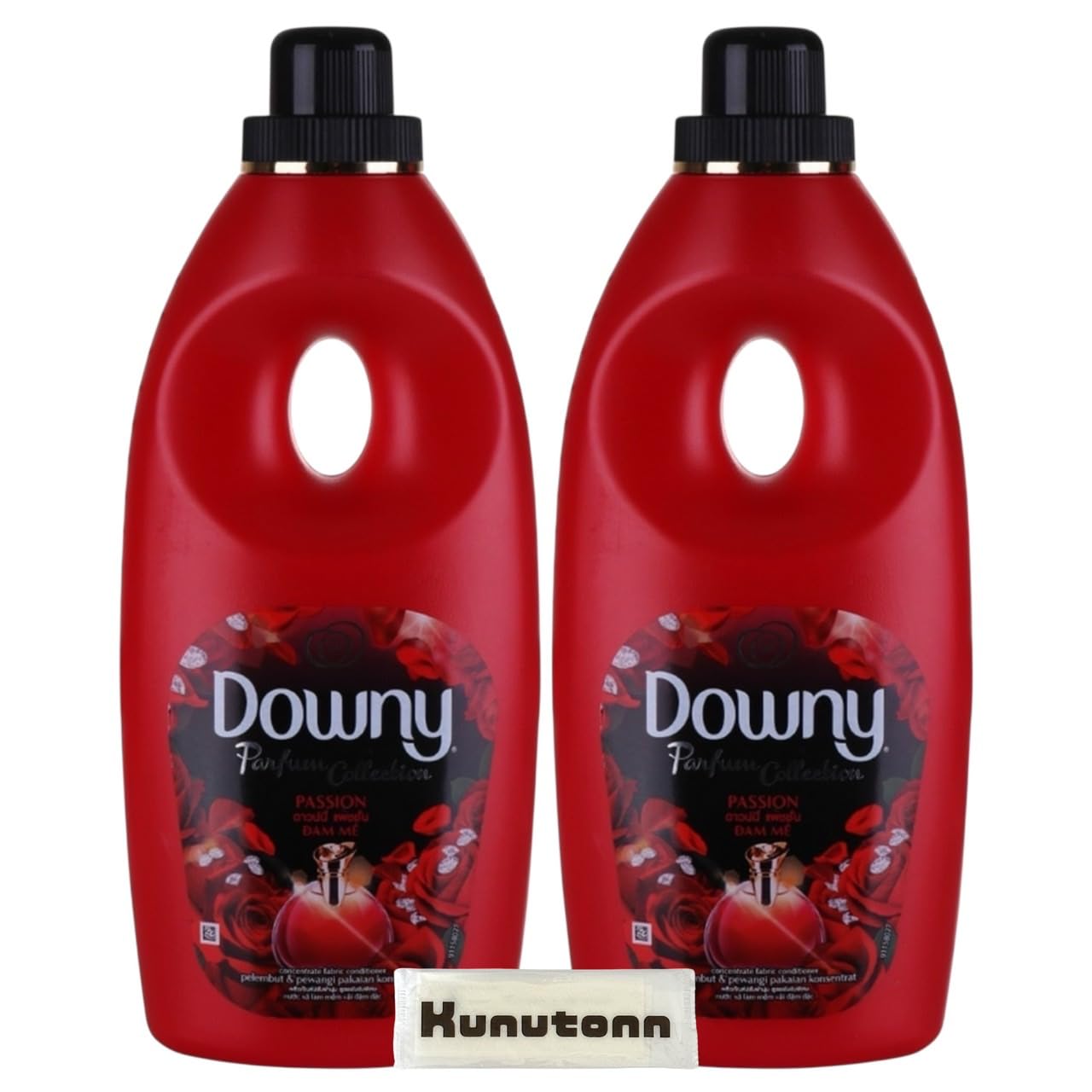 Смягчитель для ткани Asia Downey Passion, Концентрированный, 800 мл (Набор из 2) + Полотенце с оригинальным логотипом Kunutonn