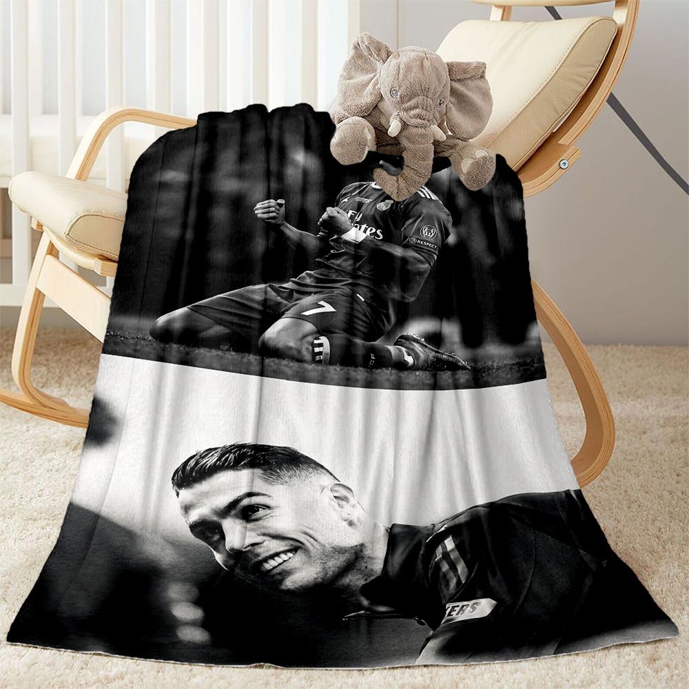 Football Legend Celebration Blanket Soft Warm Cozy Perfect for Chair Picnics Seaside All-Season Use Modern Style