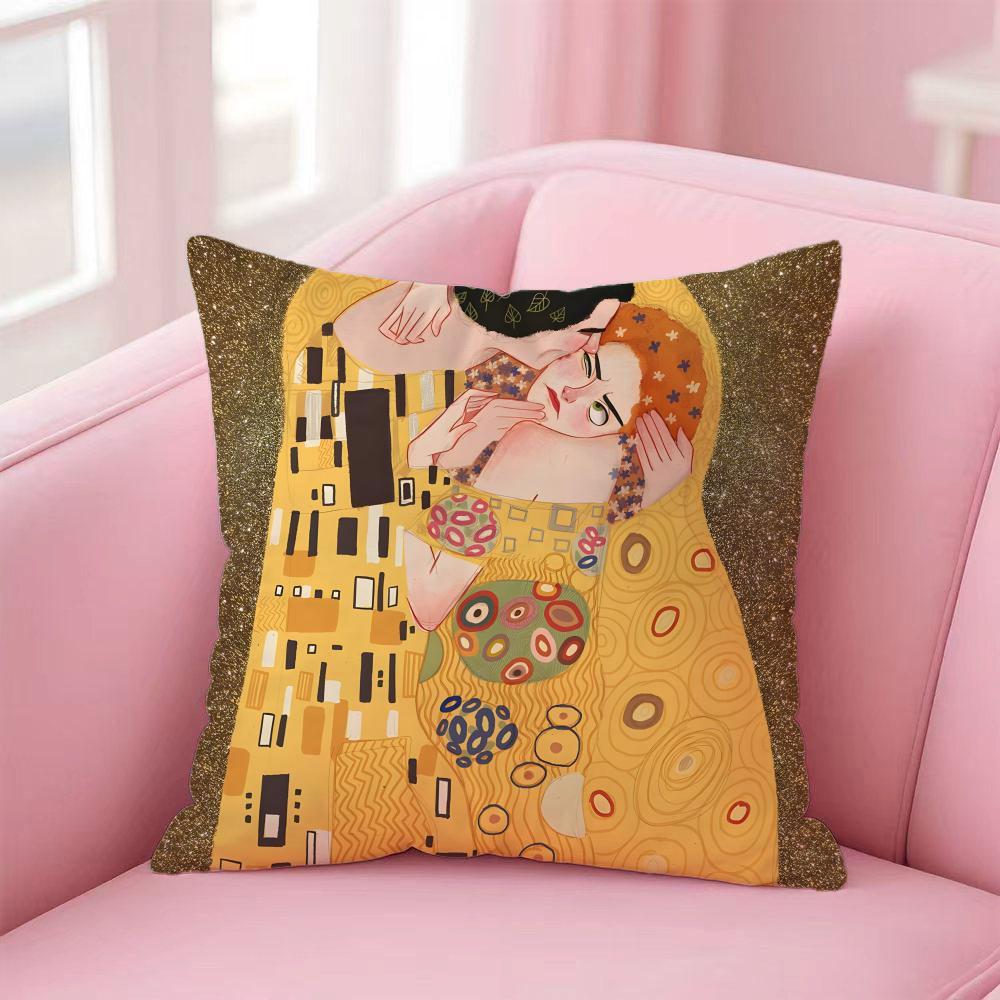 Hot GGGustav Klimted Cushion Cover Premium SkinFriendly Pillow Case MultiPurpose for Home Office Travel