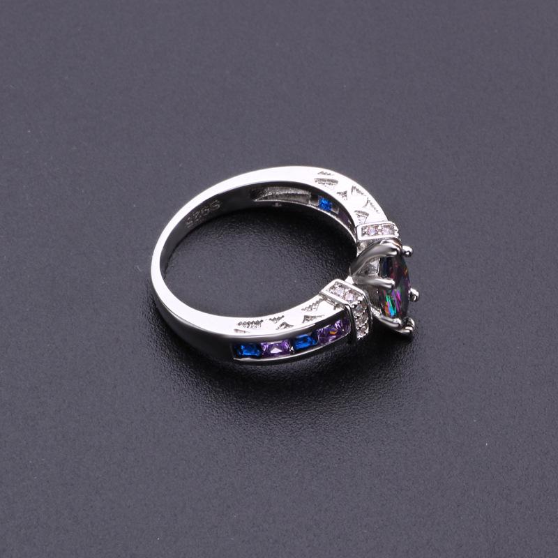 Kleurrijke Ovalen Zirconia Ring voor Dames - Trendy Europese & Amerikaanse Mode