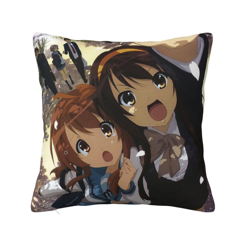 The Melancholy Of Haruhi Suzumiya Anime Square Pillowcase Cushion Cover Pillow Case Throw Pillow Cover for Home Bedroom Car