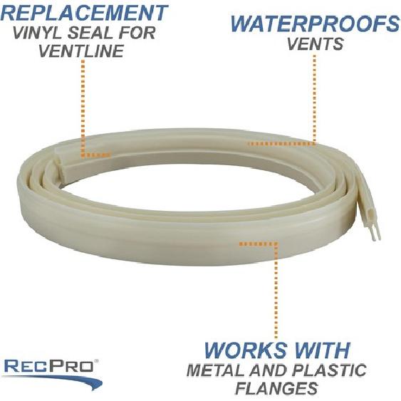 RV Roof Vent Seal White Vinyl | 51" RV Seal Replacement for Roof Vents Made i