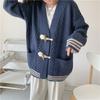 Fall Winter Wool Cardigan Women's Mid-length V-neck Sweater Loose Thick Cashmere Knitted Jacket