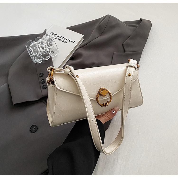 Korean Version of Foreign Style Small Bag, Baguette Women's Bag, Spring and Summer New One-shoulder Underarm Bag, Textured Foreign Style Crossbody Sma