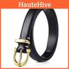 Gold Color Solid Buckle Decoration Women Casual Slim Waist Belt For Daily Use