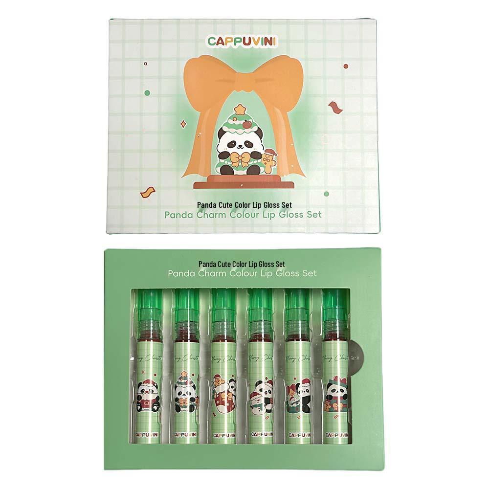 Cappuvini Panda Cute Color Lip Gloss Set: Matte & Natural for Students