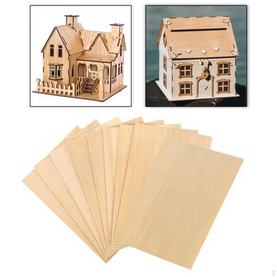 Feuilles de bois inachevées, planches de bricolage légères et vierges pour la décoration de la maison, 10 pièces