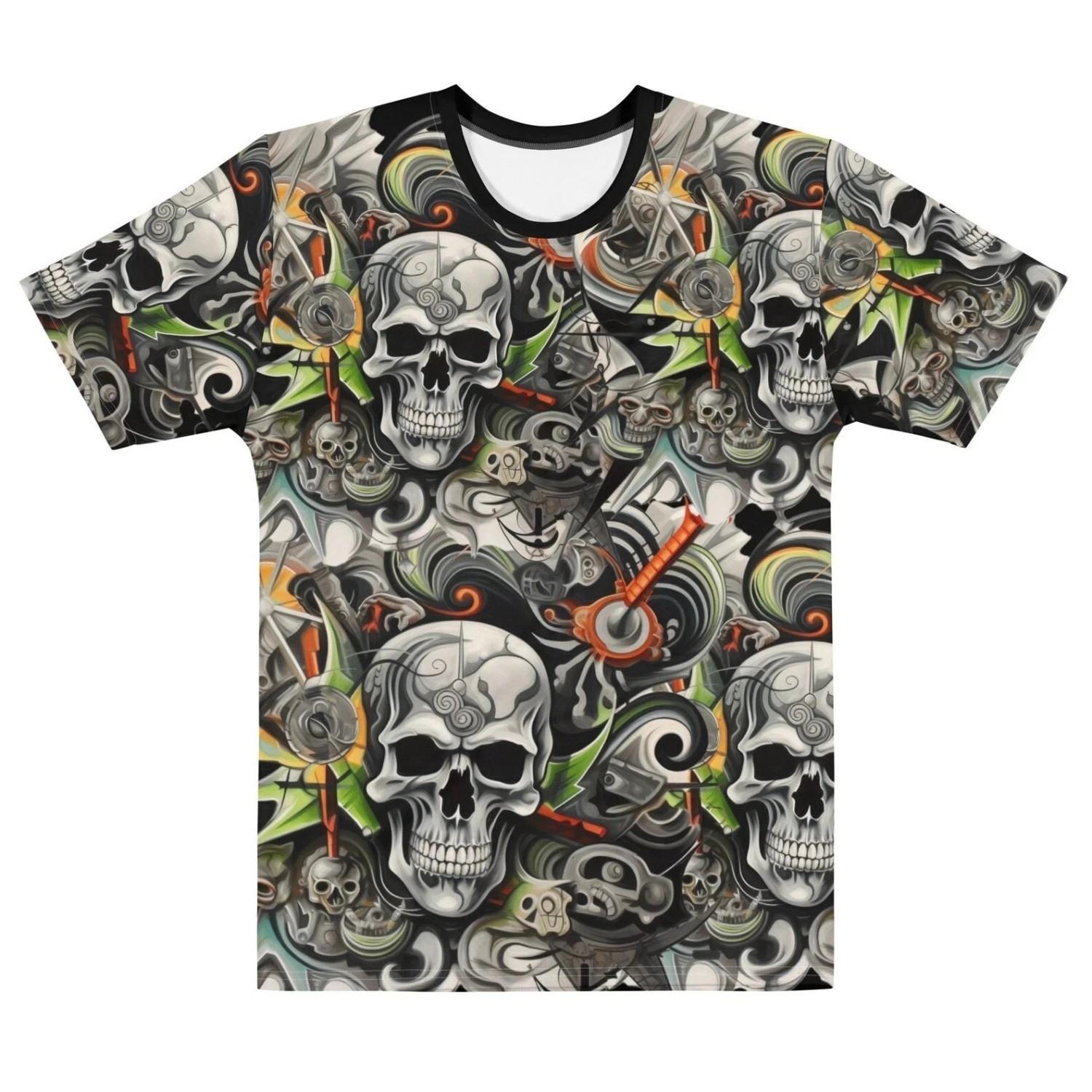 Skull Halloween Theme 3D All Over Print T-shirt M
