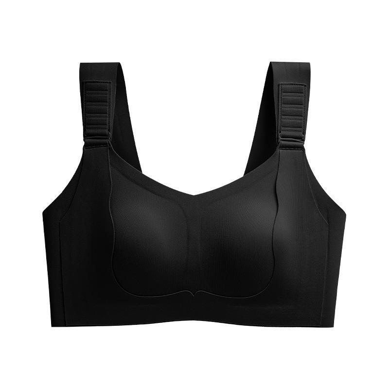 

Pull-up stepped intelligent adjustment buckle rabbit ears underwear seamless breast large chest small back bra 4xl44/100bcd recommended 82.5-90kg чорний
