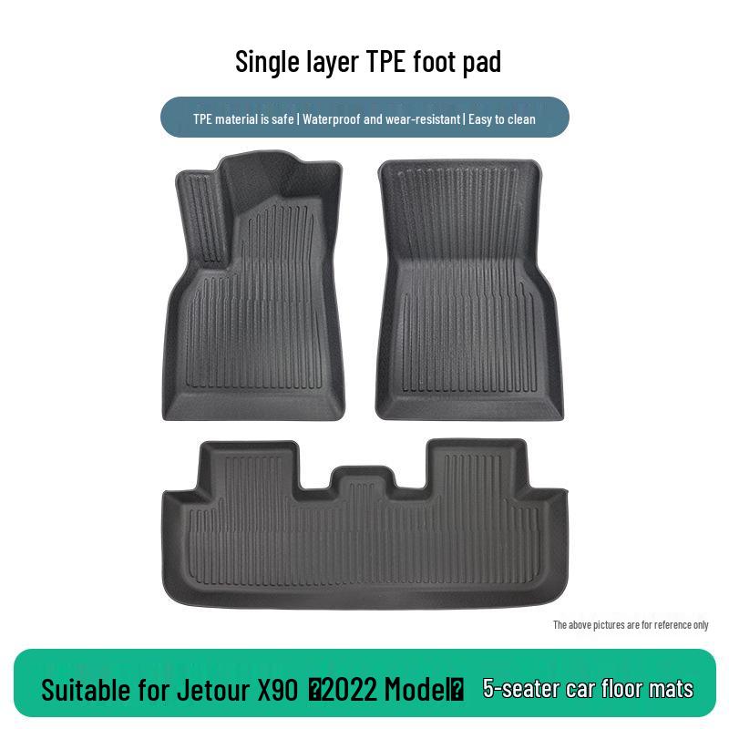 Chery Jetour X90 2022 TPE Floor Mats 5-Seater Set - 3-Piece, Wear-Resistant
