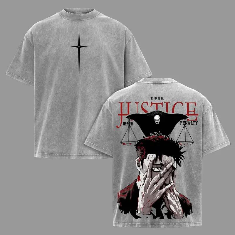 

Jujutsu Kaisen Higuruma Hiromi Anime Printed Tee Men Women Washed Cotton T-shirts Manga Vintage T Shirt Harajuku Male Tshirt XXL