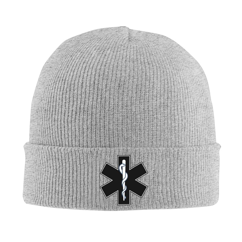 Emt Star Of Life Bonnet Hats  Fashion Knitted Hat For WoUnisex Unisex Autumn Winter Warm Emt Paramedic Medical Skullies Beanies Caps