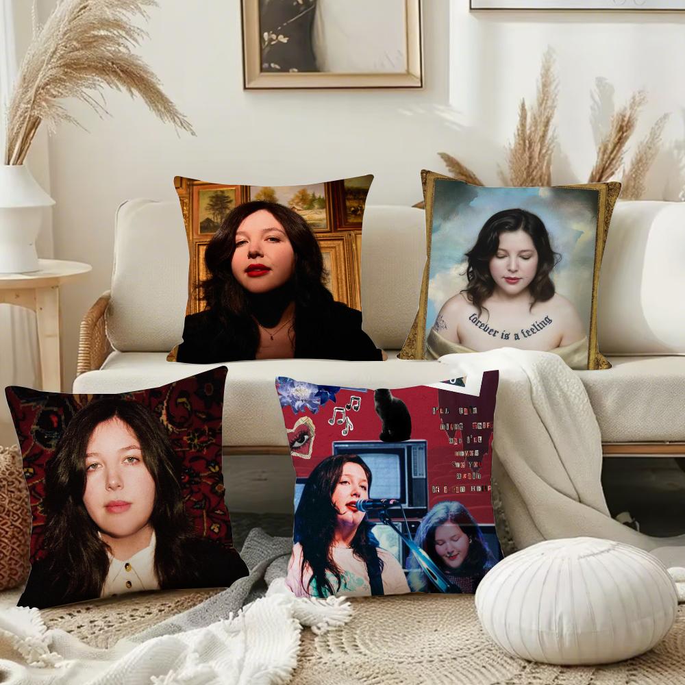 Pop Singer Lucy Dacus Pillow Case Square Double-Sided Printing Short Plush Sofa Cushion Cover Bedroom Bedside Pillow