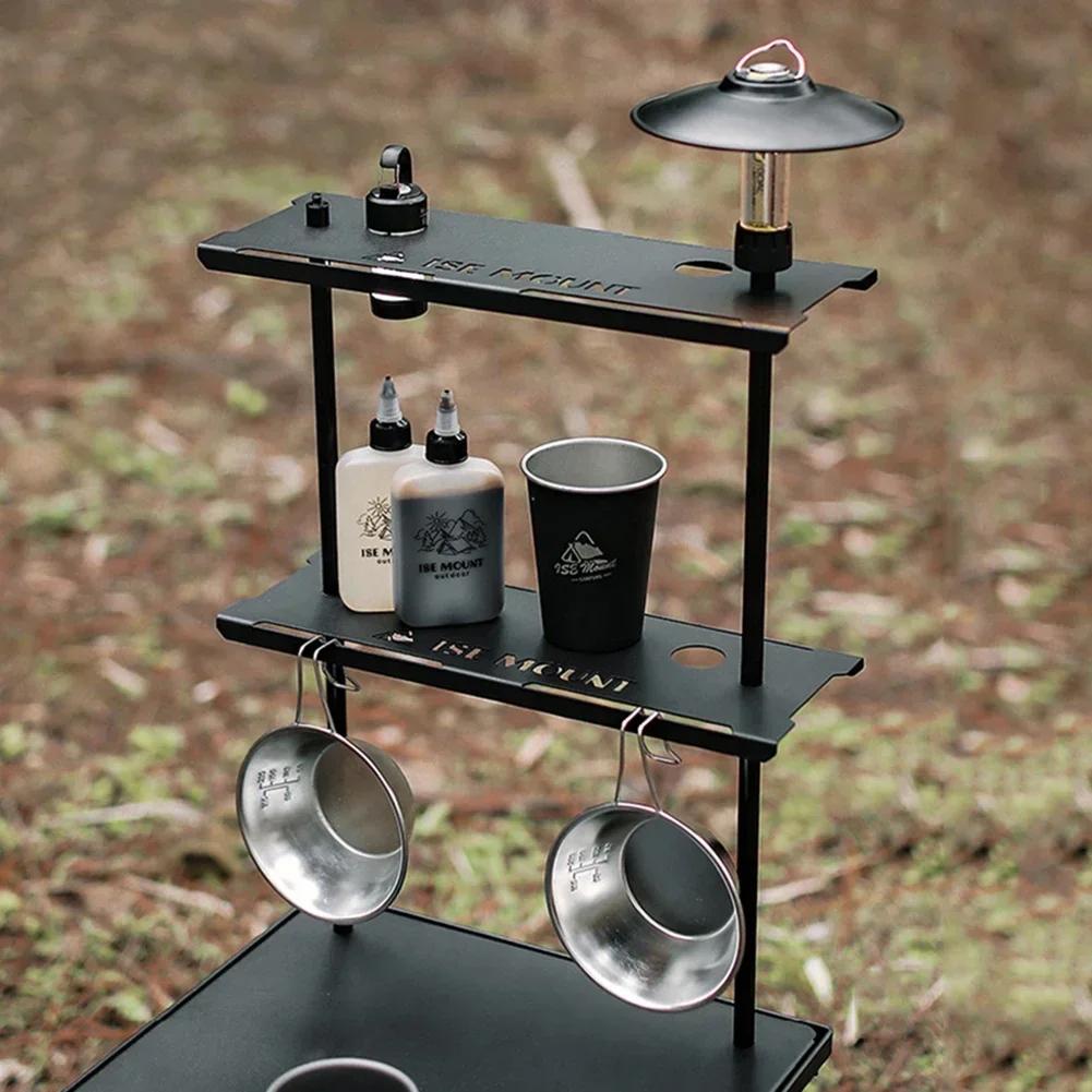 Camp Detachable Cookware Hanging Rack Shelf 1/4 Screw Interface Desktop Rack Strong Load-bearing BBQ Camping Accessories