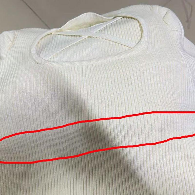 

Match with Coat Half Turtleneck Puff Sleeves Halterneck Cross Silm Long Sleeves Sheath Mid-Length Pure Color Dress Bottoming Skirt Apricot defects(Dark stain) One size