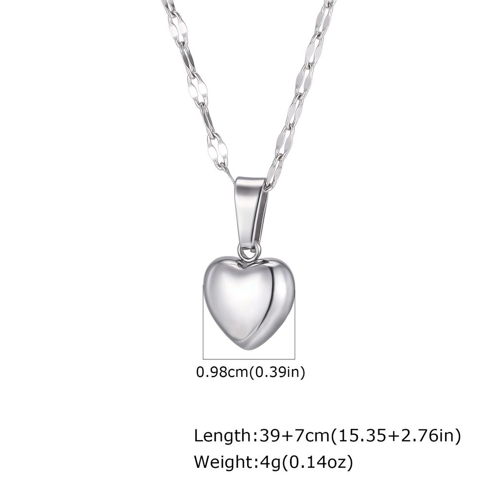 Wind Lady Collarbone Chain, Simple Stainless Steel Heart Pendant Necklace, Jewelry Nc-2191