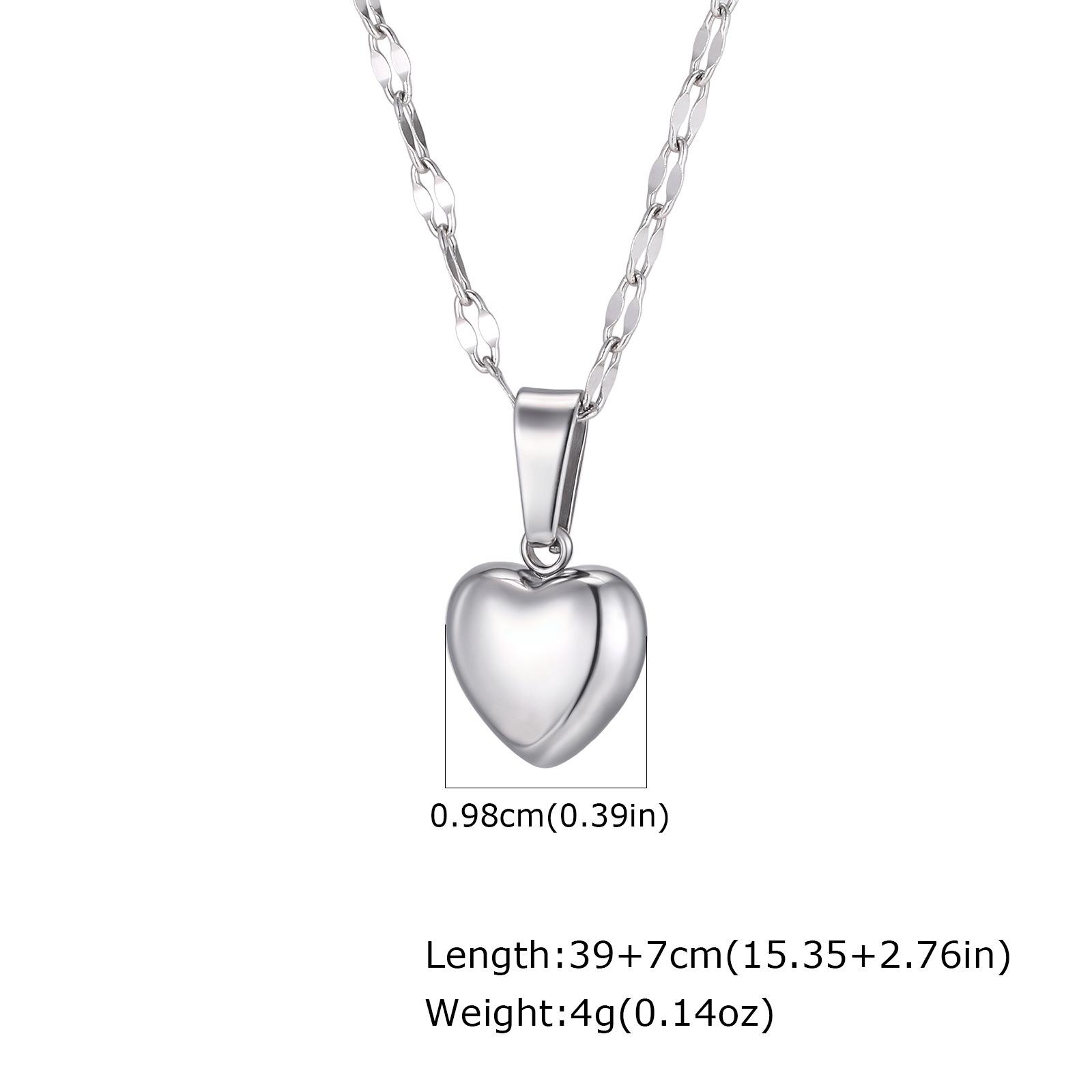 

Wind Lady Collarbone Chain, Simple Stainless Steel Heart Pendant Necklace, Jewelry Nc-2191