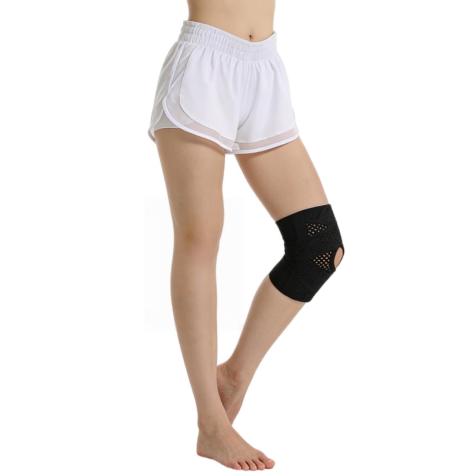

SHINIQLORA Knee Meniscus Knee Joint Secure Fit with Stays in Easy to Put On and Take 1 Piece Support, Support, Pads, Support, V-Shaped Belt, Place, чёрный