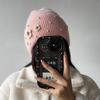 New Cute Flower Rabbit Wool Knitted Hat Autumn and Winter Thickened Warm Plush Fashionable Wool Hat Women Showing Their Face Cold Hat