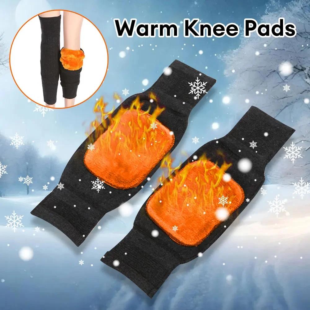 Cashmere Wool Knee Brace Pads Winter Thermal Knee Warmers For Arthritis Pain Relief Elastic Support